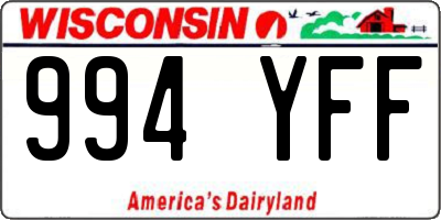 WI license plate 994YFF