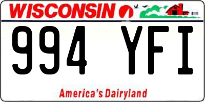 WI license plate 994YFI