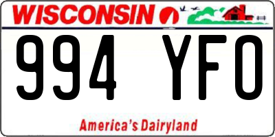 WI license plate 994YFO