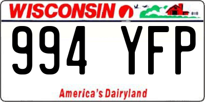 WI license plate 994YFP