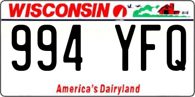 WI license plate 994YFQ