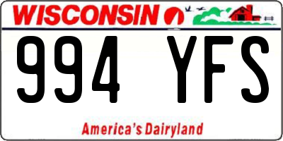 WI license plate 994YFS