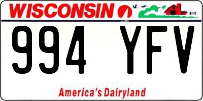WI license plate 994YFV