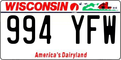 WI license plate 994YFW