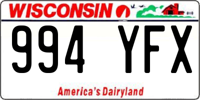 WI license plate 994YFX