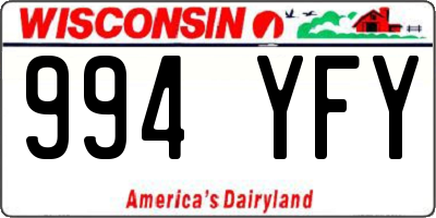 WI license plate 994YFY