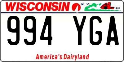 WI license plate 994YGA