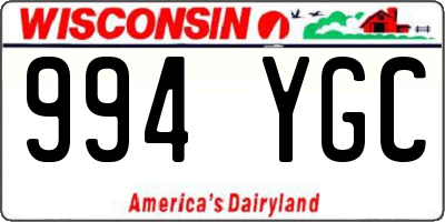 WI license plate 994YGC