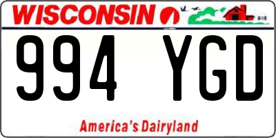 WI license plate 994YGD