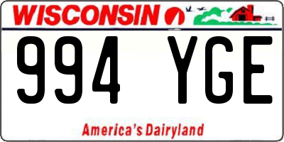 WI license plate 994YGE