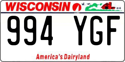 WI license plate 994YGF