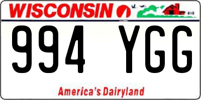 WI license plate 994YGG