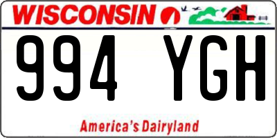 WI license plate 994YGH
