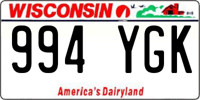WI license plate 994YGK