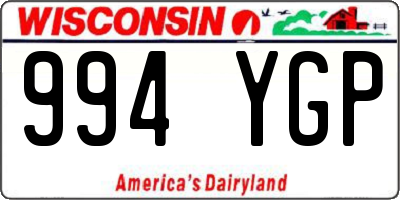 WI license plate 994YGP