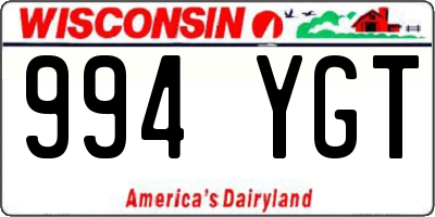 WI license plate 994YGT