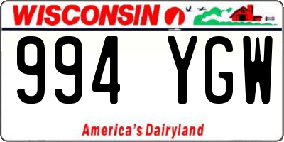 WI license plate 994YGW