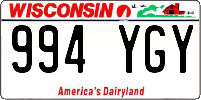 WI license plate 994YGY