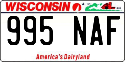 WI license plate 995NAF