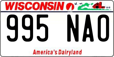 WI license plate 995NAO