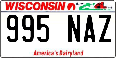 WI license plate 995NAZ