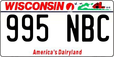 WI license plate 995NBC