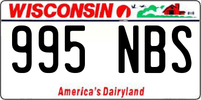 WI license plate 995NBS