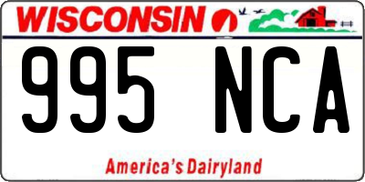 WI license plate 995NCA