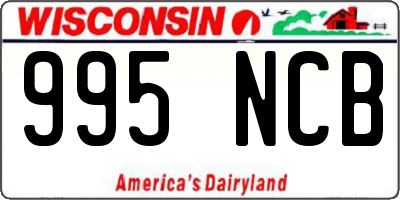 WI license plate 995NCB