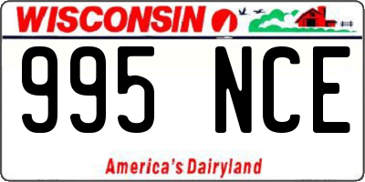WI license plate 995NCE