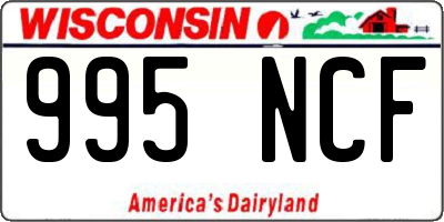 WI license plate 995NCF
