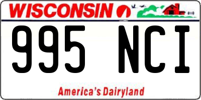 WI license plate 995NCI