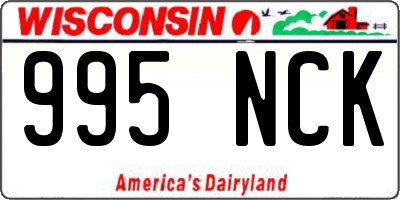 WI license plate 995NCK