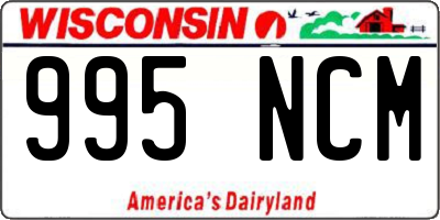 WI license plate 995NCM