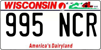 WI license plate 995NCR