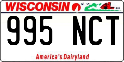 WI license plate 995NCT