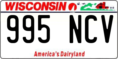 WI license plate 995NCV