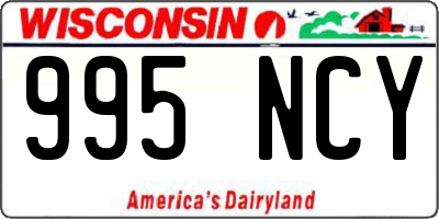 WI license plate 995NCY