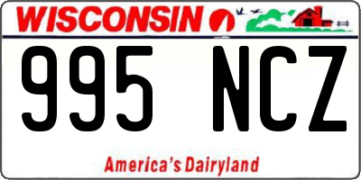 WI license plate 995NCZ