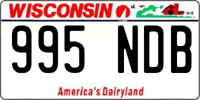 WI license plate 995NDB