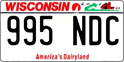 WI license plate 995NDC