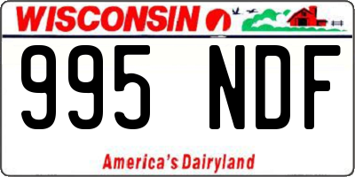 WI license plate 995NDF