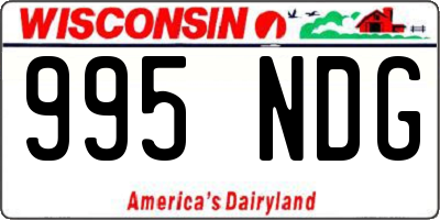 WI license plate 995NDG
