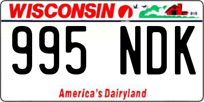 WI license plate 995NDK