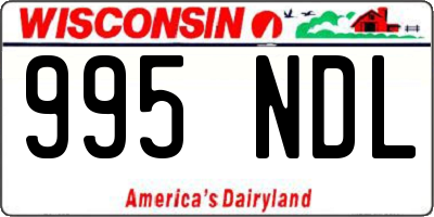 WI license plate 995NDL