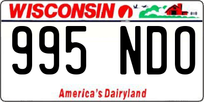 WI license plate 995NDO