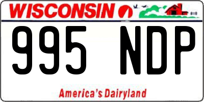 WI license plate 995NDP
