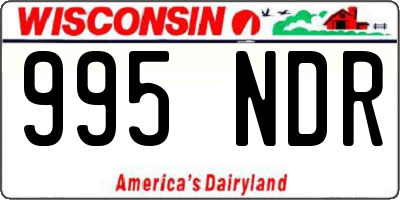 WI license plate 995NDR