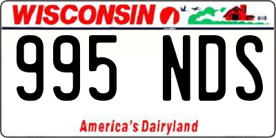 WI license plate 995NDS