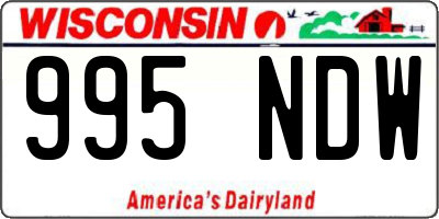 WI license plate 995NDW